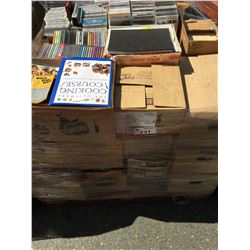 PALLET LOT OF ASSTD CD'S, BOOKS, MAGAZINES MISC. ITEMS