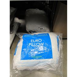 2 BEDDING ESSENTIALS EURO PILLOWS