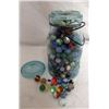Image 1 : VINTAGE MARBLES IN LARGE CANNING JAR