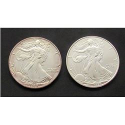 1988 & 1997 AMERICAN SILVER EAGLES