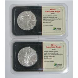 2-2001 AMERICAN SILVER EAGLES