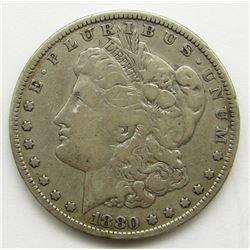 1880-O "HOT LIPS" MORGAN DOLLAR CIRC