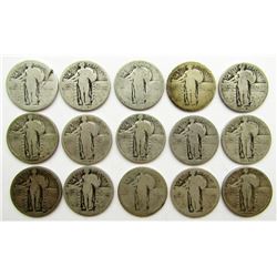STANDING LIBERTY QTR LOT of 15