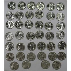 40-BU 1964-D WASHINGTON QTRS - NICE 90% SILVER