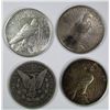 Image 2 : 4-SILVER DOLLARS;MIXED DATES/MINT MARKS/GRADES
