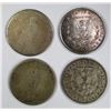 Image 2 : 4-SILVER DOLLARS;MIXED DATES/MINT MARKS/GRADES