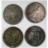 Image 2 : 4-SILVER DOLLARS;MIXED DATES/MINT MARKS/GRADES