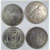 Image 2 : 4-SILVER DOLLARS;MIXED DATES/MINT MARKS/GRADES