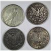 Image 2 : 4-SILVER DOLLARS;MIXED DATES/MINT MARKS/GRADES