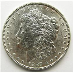 1887 MORGAN DOLLAR BU WHITE