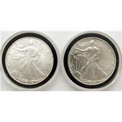 1992 & 2006 AMERICAN SILVER EAGLES