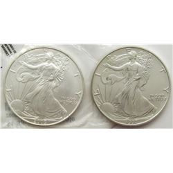 2005 & 1992 AMERICAN SILVER EAGLES