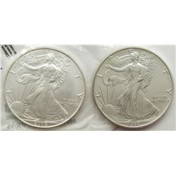 2005 & 1992 AMERICAN SILVER EAGLES