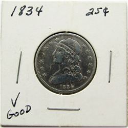 1834 BUST QUARTER G/VG