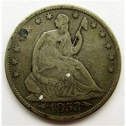 1853 SEATED HALF DOLLAR XF/AU