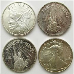 4-1 OZ .999 SILVER ROUNDS