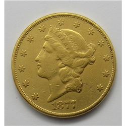 1877 $20 GOLD LIBERTY FINE