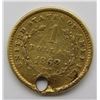 Image 2 : 1855 $1 LIBERTY GOLD COIN. HOLED