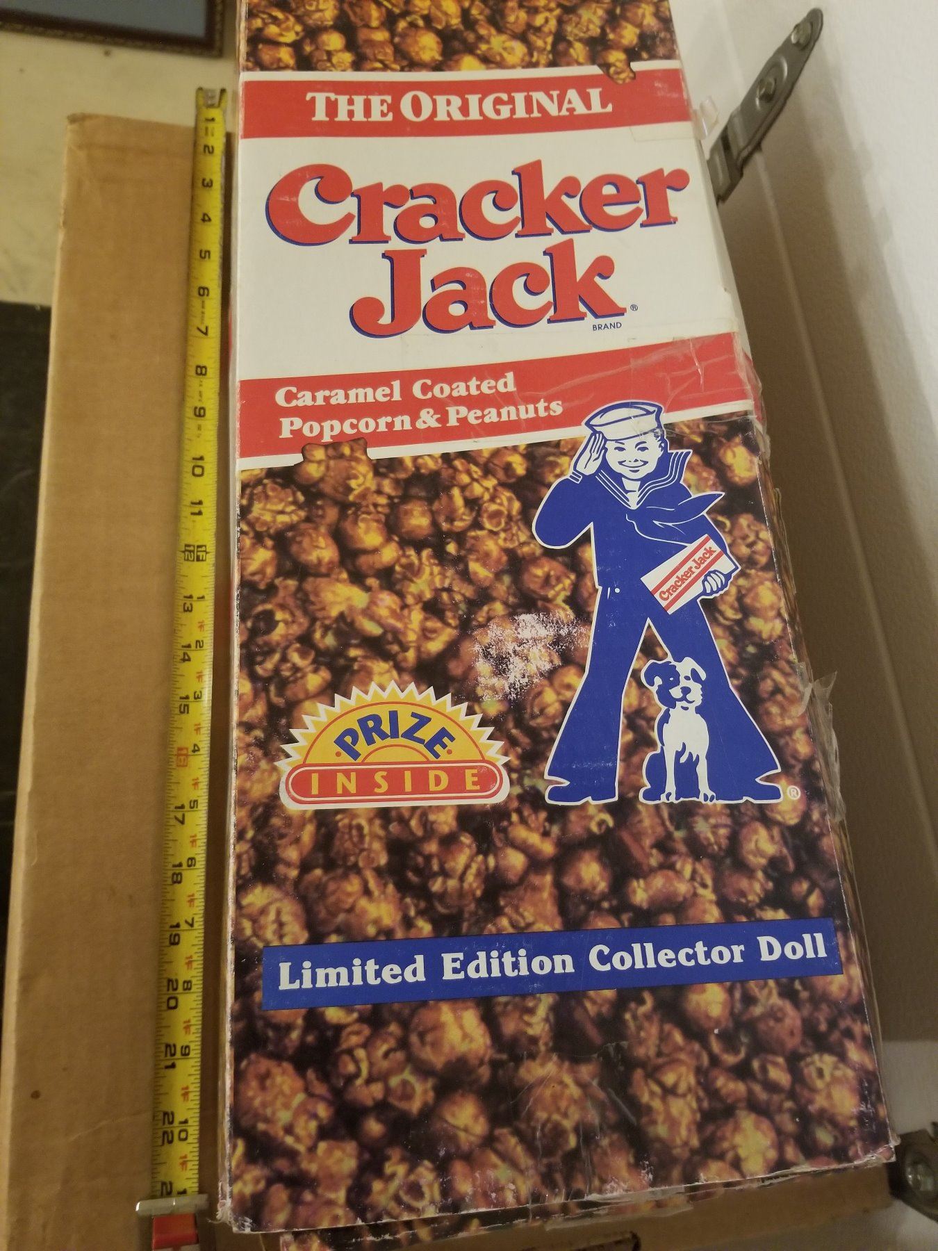 16" CRACKER JACK BOY DOLL BALLPLAYER OUTFIT W/DOG BINGO & PRIZE (IN