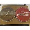 Image 1 : THERMOMETERS (COKE) *12 ROUND* (QTY 2) *1 WORKING, 1 GLASS, 1 GOOD FACE*