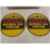 Image 1 : PAIR OF NATURAL GAS PIPELINE CROSSING SIGNS *UNUSED 12"*