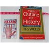 Image 1 : HARD COVER BOOK & BOOKLET 'THE OUTLINE OF HISTORY (H.G. WELLS) & HOW TO READ PALMS & FINGERPRINTS