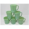 Image 1 : LOT OF 6 COFFEE CUPS (FIRE KING, JADEITE) *NO CHIPS OR CRACKS*