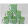 Image 2 : LOT OF 6 COFFEE CUPS (FIRE KING, JADEITE) *NO CHIPS OR CRACKS*