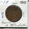 Image 1 : 1823 PROVINCE OF NOVA SCOTIA (QUEEN VICTORIA) ONE CENT PC