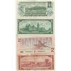Image 2 : 4 CNDN BANK NOTES ($1 1973, 1967, NO SERIAL #, 1954 & $2 1954)
