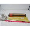 Image 1 : LOT OF 6 (CANDLE HOLDER *SCHUMANN BAVARIA), 4 CANDLES, BOX OF LONG MATCHES *UNOPENED*