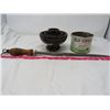 Image 1 : LOT OF 3 (KNIFE SHARPENER *GERMANY*), POTTERY INSULATOR & TOBACCO CAN (OLD CHUM)
