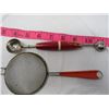 Image 2 : PICKLE DISH (GLASS DIVIDED), ASSORTMENT OF OLD KITCHEN UTENSILS