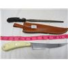 Image 1 : FILLETING KNIFE W/LEATHER SHEAF & KNIFE SHARPENER