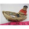Image 4 : LOT OF 3 (INCUBATOR THERMOMETER; MEDICINE BOTTLE & FIGURINE *FISHERMAN IN BOAT*)