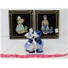 Image 1 : LOT OF 3 (REVERSE PAINTINGS OF BOY & GIRL *1 IS CRACKED*) PORCELAIN OF DUTCH BOY/GIRL *KISSING*