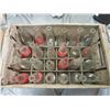 Image 1 : WOODEN CRATE W/24 POP BOTTLES (MISSION, STUBBY, DIET RITE, ETC)