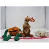 Image 1 : LOT OF 3 BEANIE BABIES (SHEEP, KANGAROO, PUMPKIN)