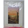 Image 1 : PRINT 'THE HEARTLAND' (GLEN SCRIMSHAW) *MAT IS WATER STAINED* (20 X 14")