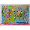 Image 1 : COLLECTION OF SPOONS (U.S.) MOUNTED ON WALL MAP PLAQUE