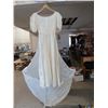 Image 1 : WEDDING DRESS W/LONG TRAIN (LACE INSETS) *SIZE SMALL*