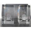 Image 2 : LOT OF 5 MED ART IN GLASS BLOCKS (2 SKULL/CROSSBONES, 1 EA SPIDER, DRAGON, HORSE)