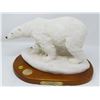Image 1 : *DUCKS UNLIMITED* WHITE POLAR BEAR (ON WOODEN BASE) *9X13 INCHES*