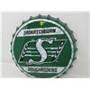 Image 3 : TIN BOTTLE CAP SIGN (SASK. ROUGHRIDERS) *16"*