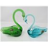Image 1 : LOT OF 2 SWANS (ALTA GLASS STICKERS) *1-7 INCHES TALL & 1-6 INCHES TALL*