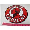 Image 1 : GAS PUMP PLATE (MOHAWK GASOLINE) *METAL* (12" ROUND) (REPRO)
