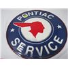 Image 1 : AUTO DEALER ADVERTISING PLATE (PONTIAC SERVICE) *METAL* (12" ROUND) (REPRO)