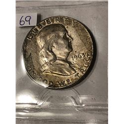 1963 D Silver Franklin Half Dollar Nice Early US Coin