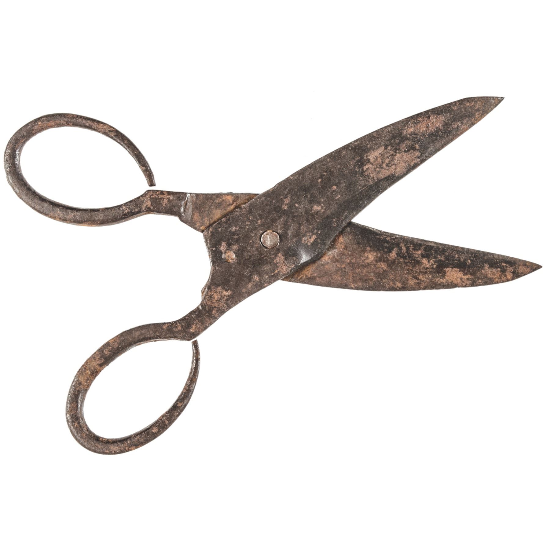 c. 1775 Revolutionary War Era Blacksmith Forged 7 Inch long Iron Scissors