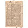 Image 1 : July 26, 1808-Dated, Missouri Gazette, St. Louis, Louisiana, Volume 1, No. 3